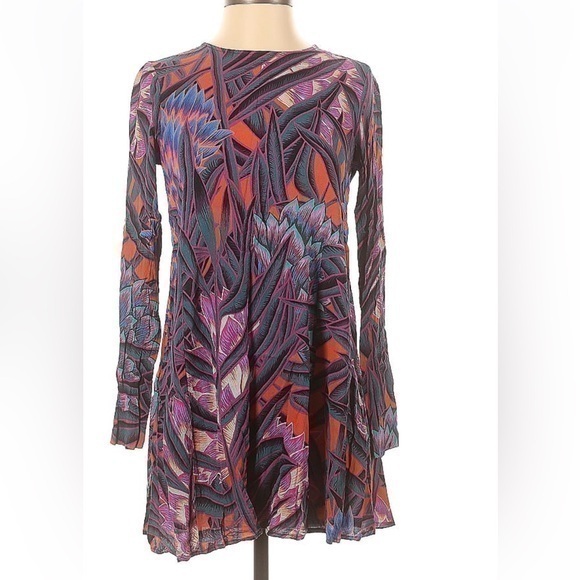 Mara Hoffman Dresses & Skirts - Mara Hoffman Multicolored Floral Print Long-Sleeve Dress Size S